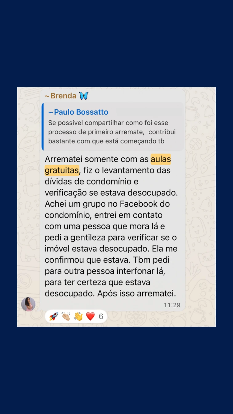 Depoimento de aluno do Leilão com Crédito